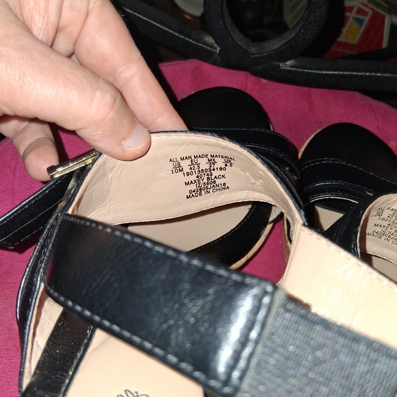 Jacylyn Smith Maxey Black Platform Buckle Slingback Sandals Size 10 NWOT - Picture 7 of 13